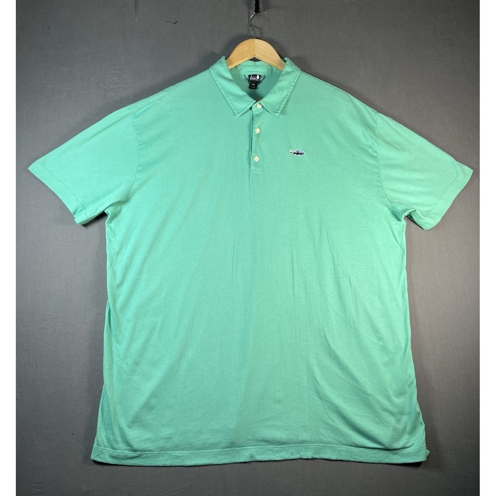 Patagonia Mens Organic Cotton Trout Logo Polo Shirt Seafoam Green XXL